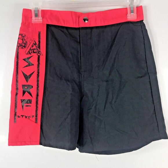 Vintage 80s B A Surf Stuff Hot Red Black Swim Surf Shorts Trunks …